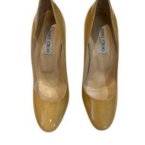 Jimmy Choo Light Mustard Patent Leather Cosmic Platform Pumps – Size 9 US